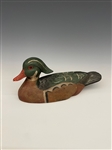 Wood Duck Drake Carving Hand Painted Signed