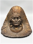 Cast Iron Bronze Native American Chief Book Ends c. 1920's