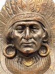 Cast Iron Bronze Native American Chief Book Ends c. 1920's