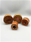 (4) Native American Birch Bark and Porcupine Quill Baskets/Trays