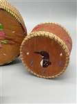 (4) Native American Birch Bark and Porcupine Quill Baskets/Trays