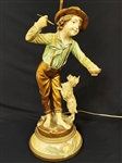 A. de Ranieri Spelterware Figural Lamp Francaise Collection MI