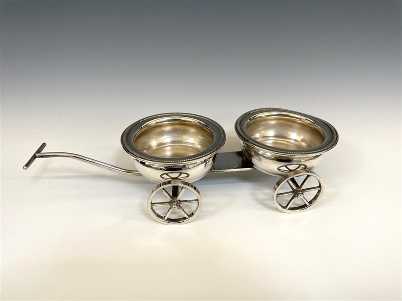 E.B. Rogers Silver Plate Wine Cart