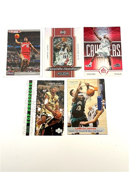 (5) Lebron James Basketball Cards
