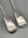(2) Sterling Silver Berry Serving Spoons 19th Century