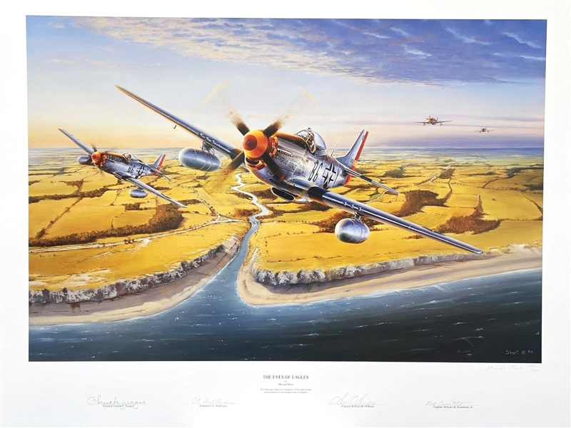 Michael Short Signed Military Lithograph "The Eyes of Eagles"