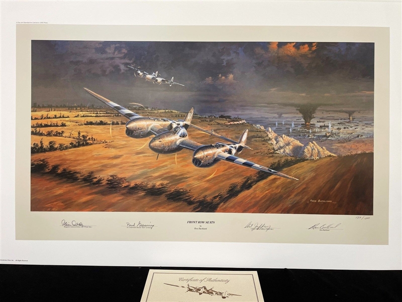 Ross Buckland Signed Military Lithograph "Front Row Seats"
