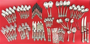 (88) Piece Lunt Sterling Silver Flatware Set "Eloquence"