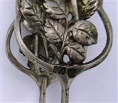 .800 German Silver Tongs, Cocktail Fork and Knife