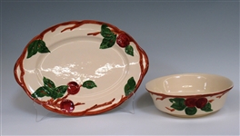 Franciscan Earthenware Apple Serving Platter and Bowl