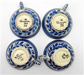 Quimper Faience Tea Coffee Cups and Egg Cup