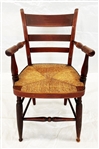 Single Rush Seat Ladder Back Arm Chair Circa 1870s