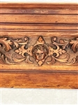 Carved Architecural Wood Panel High Relief Scrolls and Child Bust Center