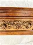 Carved Architecural Wood Panel High Relief Scrolls and Child Bust Center