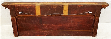 Carved Architecural Wood Panel High Relief Scrolls and Child Bust Center