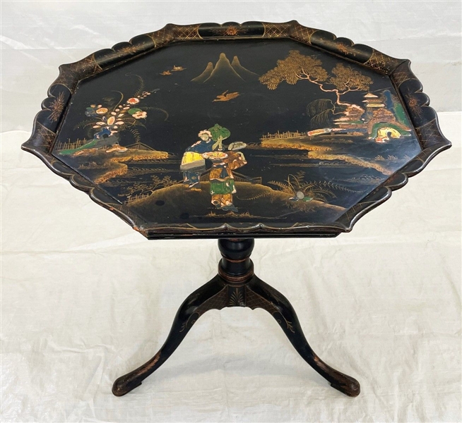Japanned 19th Victorian Tilt Top Table