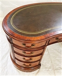 Lloyd Buxton Kidney Form Leather Top Executive Desk