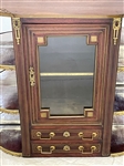 French Mirrored and One Door Wall Shelf With Brass mounts