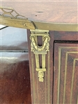 French Mirrored and One Door Wall Shelf With Brass mounts
