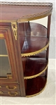 French Mirrored and One Door Wall Shelf With Brass mounts