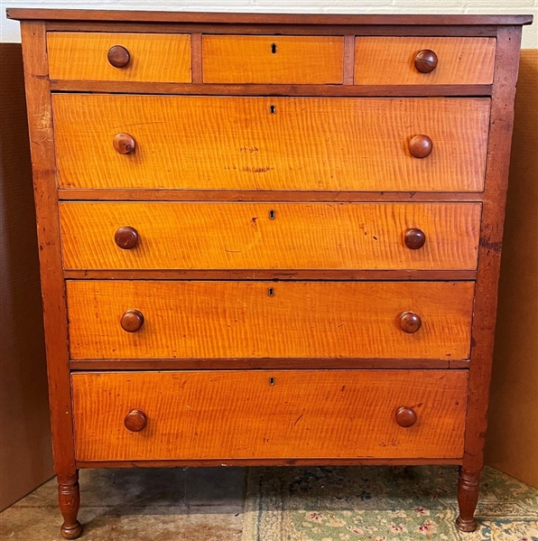 Tiger Maple Seven Drawer Dresser
