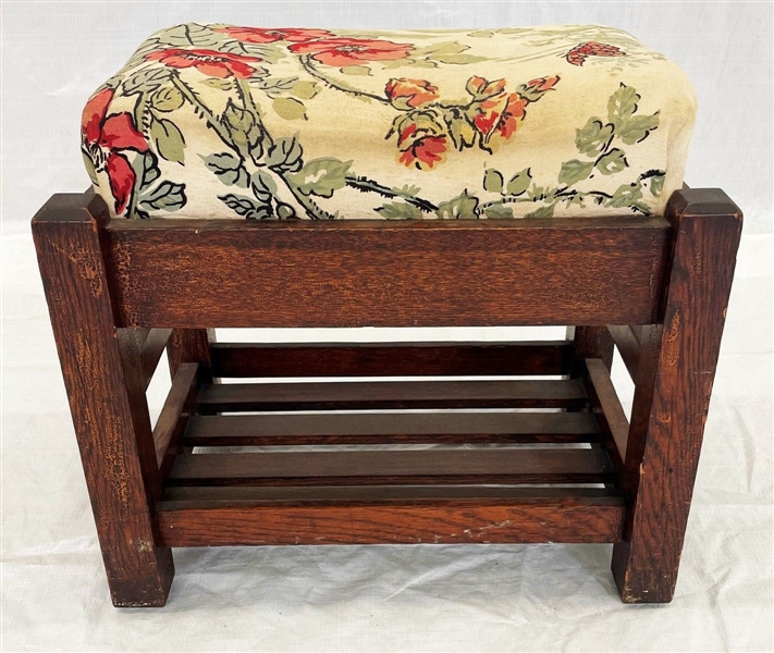 Mission Ramsey-Alton Oak Oakcraft Upholstered Stool