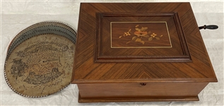 19th Century Polyphon Music Box With Metal Discs