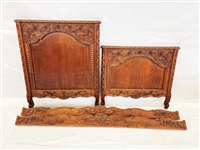 Federal Oak Twin Bed With Rails