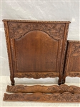 Federal Oak Twin Bed With Rails