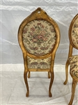 Pair of Upholstered Medallion Back Side Chairs