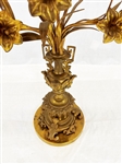 Floral Brass Candelabra With Nine Candle Cups