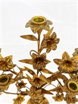Floral Brass Candelabra With Nine Candle Cups