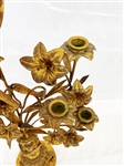 Floral Brass Candelabra With Nine Candle Cups
