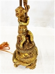 Pair of Dore' Bronze Candelabra Figural Lamps