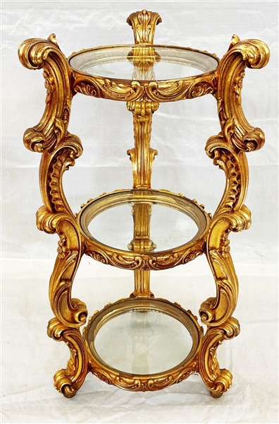 Rococo Three Shelf Pedestal Stand
