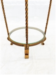 Brass Five Glass Shelf Pedestal Plant Stand