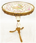 French Porcelain Hand Painted Round Tea Table