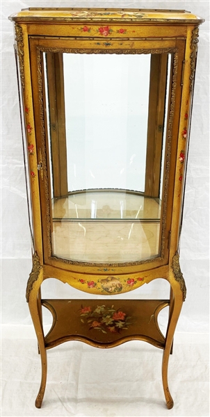French Curio Vitrine With One Glass Shelf