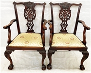 (2) Chippendale Style Arm Chairs