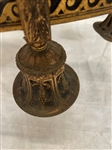 Empire Bronze Chandelier With Threaded Glass Shade Center