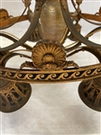 Empire Bronze Chandelier With Threaded Glass Shade Center