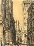 William Monk (British 1863-1937) Etching NY Wall Street