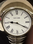 Contemporary Large Silvertone Table Clock 4 Time Zone