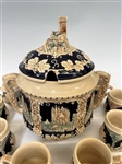 German Punch Bowl and Eight Cups Castles of Germany