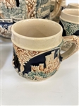 German Punch Bowl and Eight Cups Castles of Germany