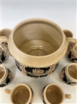 German Punch Bowl and Eight Cups Castles of Germany