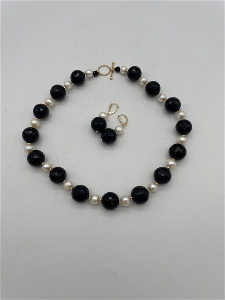 Zoe B. 14k Gold and Beads Necklace and Bracelet