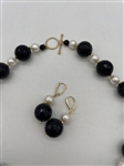Zoe B. 14k Gold and Beads Necklace and Bracelet