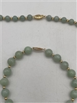 14k Gold and Jade Necklace and Bracelet