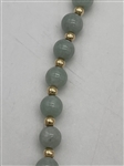 14k Gold and Jade Necklace and Bracelet
